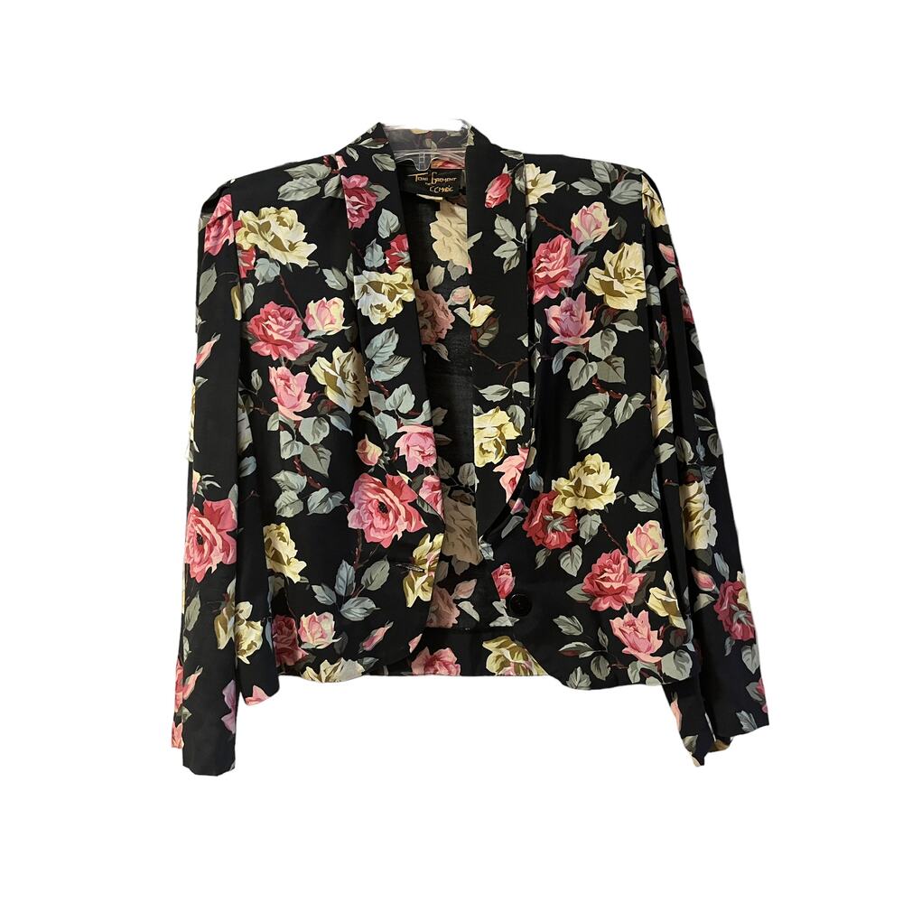 Vintage Toni Garment for CC Magic Floral 1 Button Blazer SzM